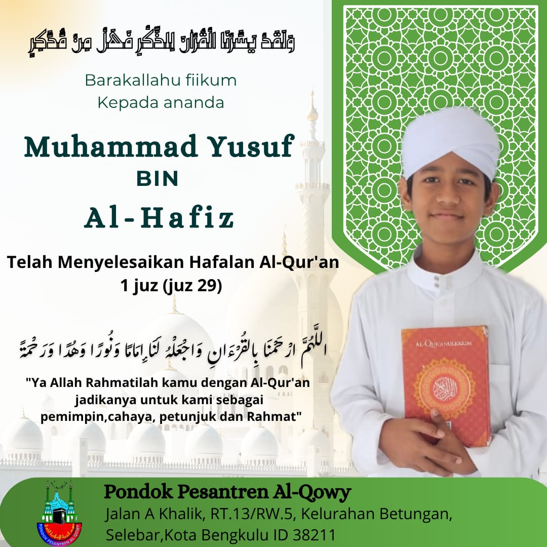 Apresiasi hafalan Al-Qur'an santri Pondok Pesantren Al-Qowy